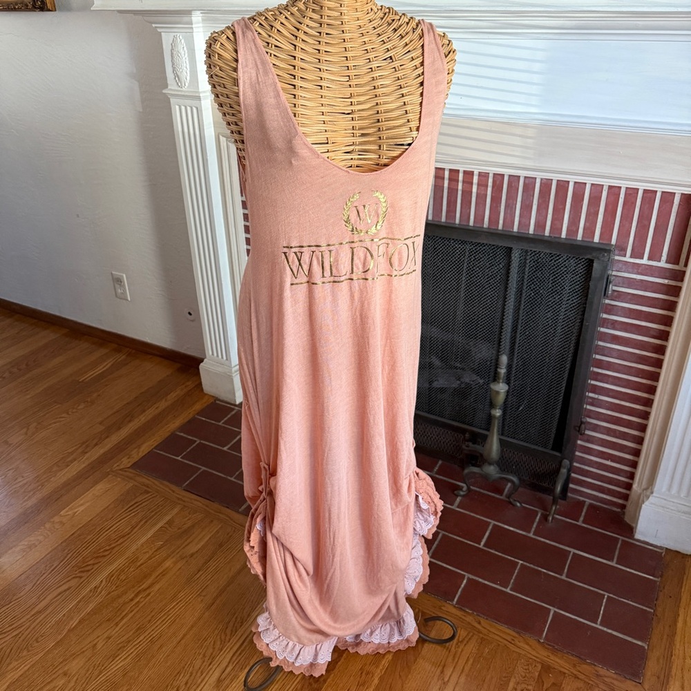 Y2K Wildfox maxi dress with ruffle adjustable hem S